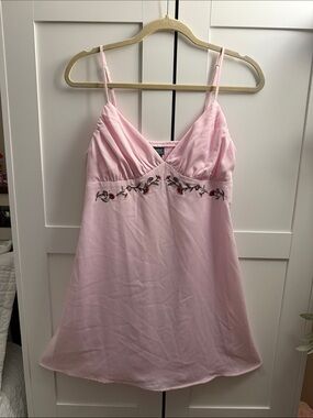 Wild Fable Light Pink Floral-Embroidered dress